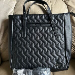 Lug Charter Classic Vegan Leather Convertible Tote Bag Black